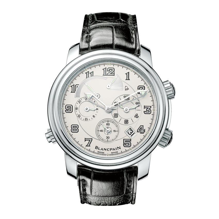 Blancpain 2041-1542M-53B : Léman Réveil GMT Stainless Steel / Opaline / Alligator