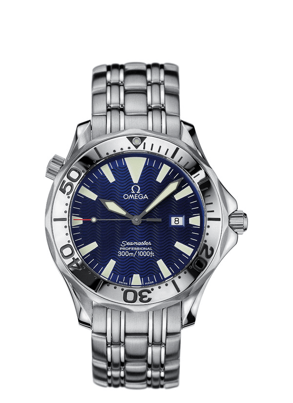 Omega 2065.80.00 : Seamaster Diver 300M Quartz 41 Stainless Steel / Electric Blue / Bracelet