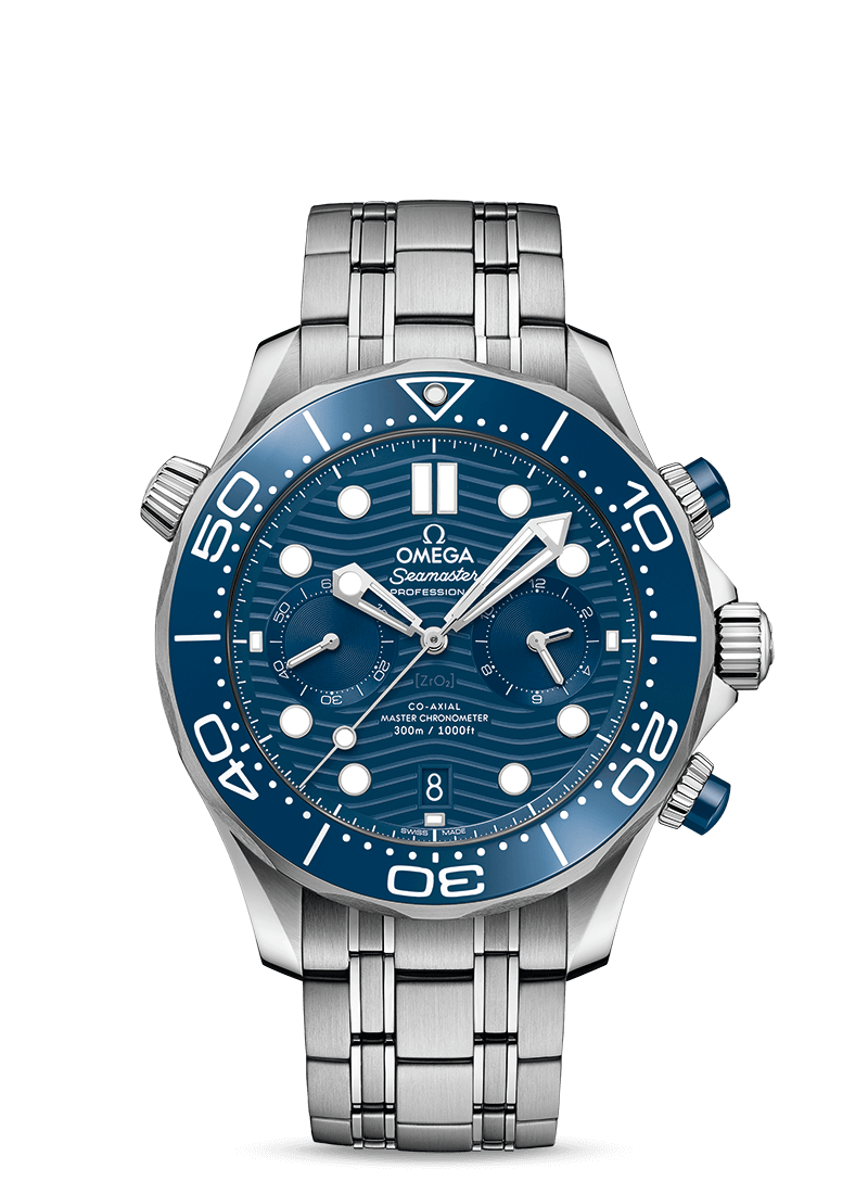 Omega 210.30.44.51.03.001 : Seamaster Diver 300M Master Co-Axial 44 Chronograph Stainless Steel /  Blue / Bracelet