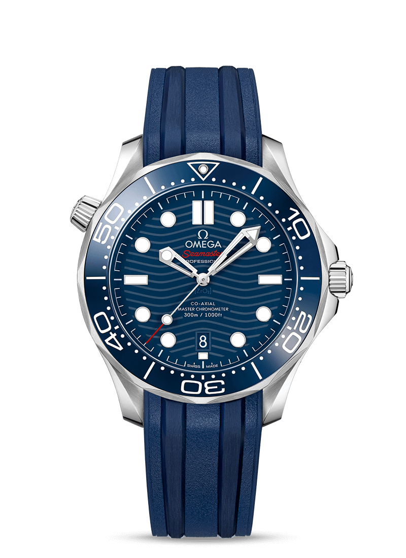 Omega 210.32.42.20.03.001 : Seamaster Diver 300M Master Co-Axial 42 Stainless Steel / Blue  / Rubber