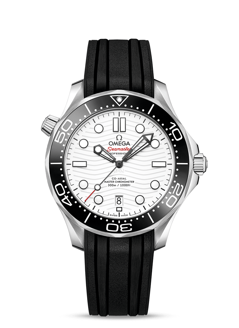 Omega 210.32.42.20.04.001 : Seamaster Diver 300M Master Co-Axial 42 Stainless Steel / White / Rubber