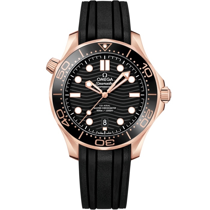 Omega 210.62.42.20.01.002 : Seamaster Diver 300M Master Co-Axial 42 Sedna Gold / Black / Rubber