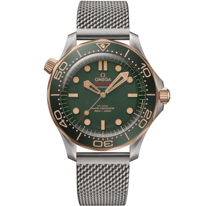 Omega 210.90.42.20.10.001 : Seamaster Diver 300M Master Co-Axial 42 Titanium - Bronze Gold / Green / Bracelet