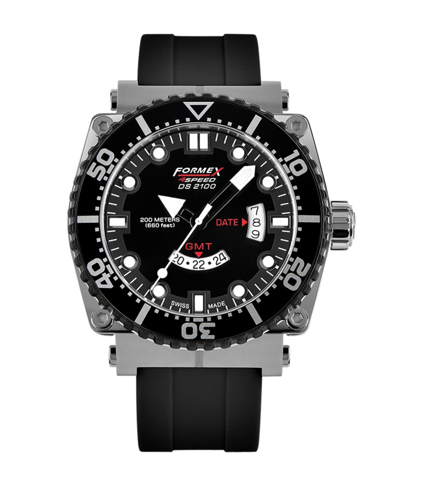 Formex 2100.3.2022.910 : Diver Quartz GMT Black / Rubber