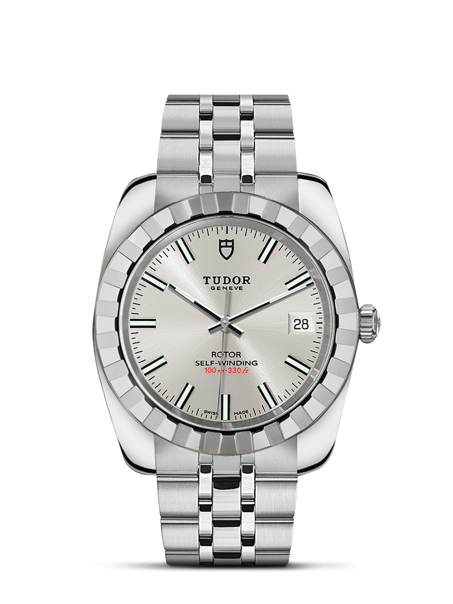 Tudor 21010-0004 : Classic 38 Stainless Steel / Fluted / Silver / Bracelet