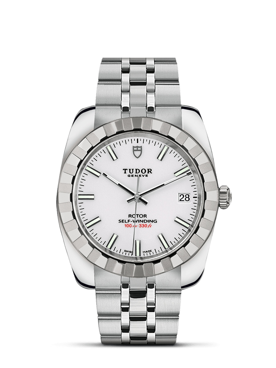 Tudor 21010-0007 : Classic 38 Stainless Steel / Fluted / White / Bracelet