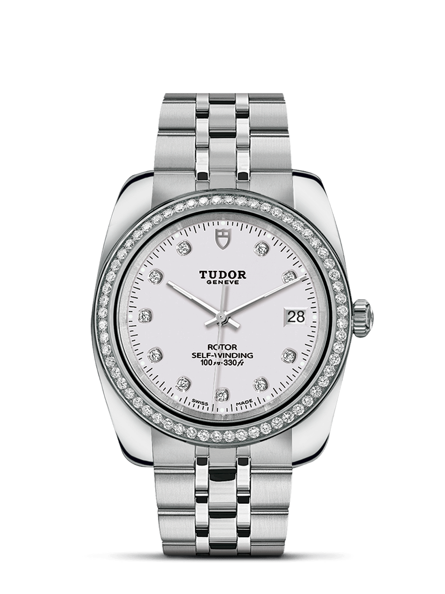 Tudor 21020-0001 : Classic 38 Stainless Steel / Diamond / White-Diamond / Bracelet