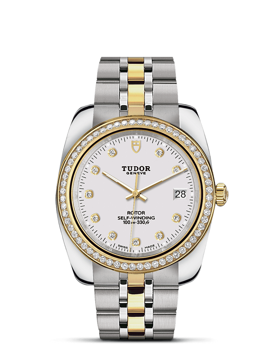 Tudor 21023-0002 : Classic 38 Stainless Steel / Yellow Gold / Diamond / White-Diamond / Bracelet