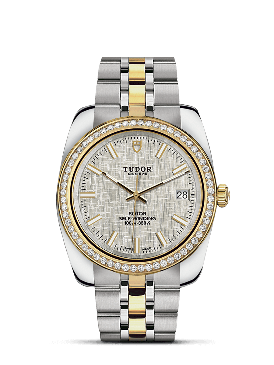 Tudor 21023-0003 : Classic 38 Stainless Steel / Yellow Gold / Diamond / Silver / Bracelet