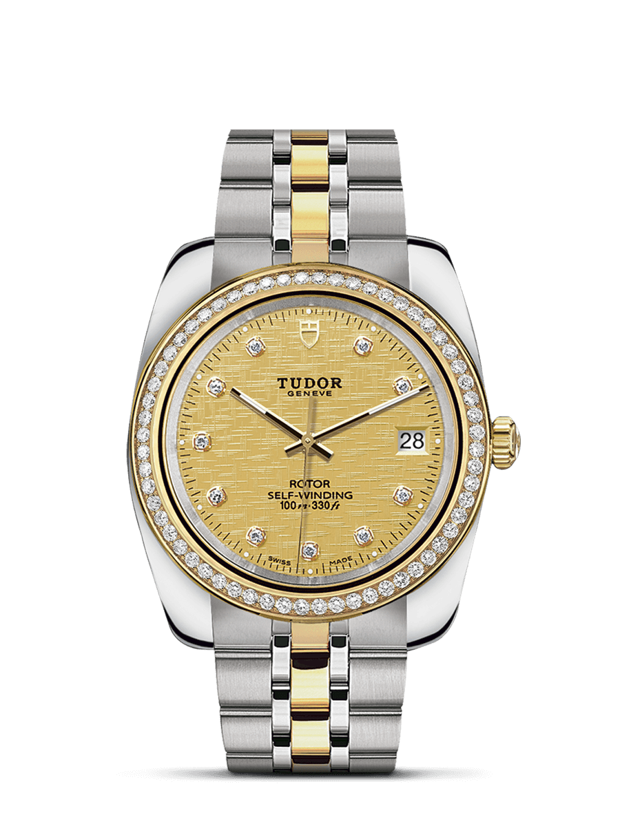 Tudor 21023-0010 : Classic 38 Stainless Steel / Yellow Gold / Diamond / Champagne-Diamond / Bracelet