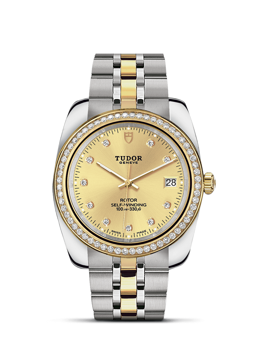 Tudor 21023-0012 : Classic 38 Stainless Steel / Yellow Gold / Diamond / Champagne-Diamond / Bracelet
