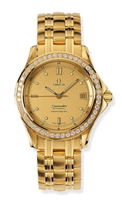 Omega 2105.10.00 : Seamaster 120M Automatic 36.25 Yellow Gold / Diamond / Champagne