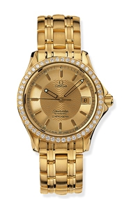 Omega 2105.11.00 : Seamaster 120M Automatic 36.25 Yellow Gold / Diamond / Champagne