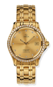 Omega 2105.15.00 : Seamaster 120M Automatic 36.25 Yellow Gold / Diamond / Champagne