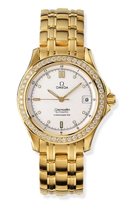 Omega 2105.20.00 : Seamaster 120M Automatic 36.25 Yellow Gold / Diamond / White