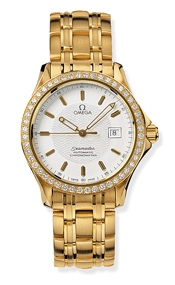Omega 2105.21.00 : Seamaster 120M Automatic 36.25 Yellow Gold / Diamond / White