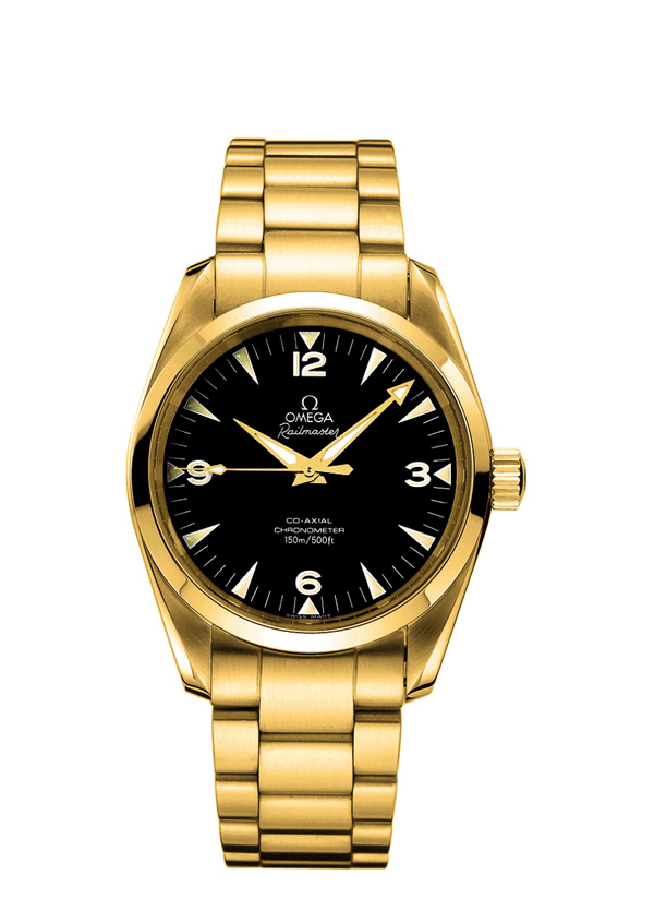 Omega 2108.52.00 : Seamaster Aqua Terra 150M Co-Axial 39.2 Railmaster Yellow Gold / Bracelet / China Train
