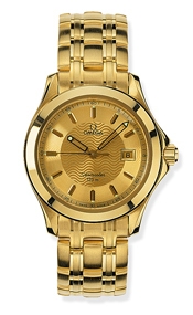 Omega 2111.11.00 : Seamaster 120M Quartz 36.25 Yellow Gold / Champagne