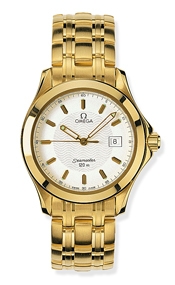 Omega 2111.21.00 : Seamaster 120M Quartz 36.25 Yellow Gold / White