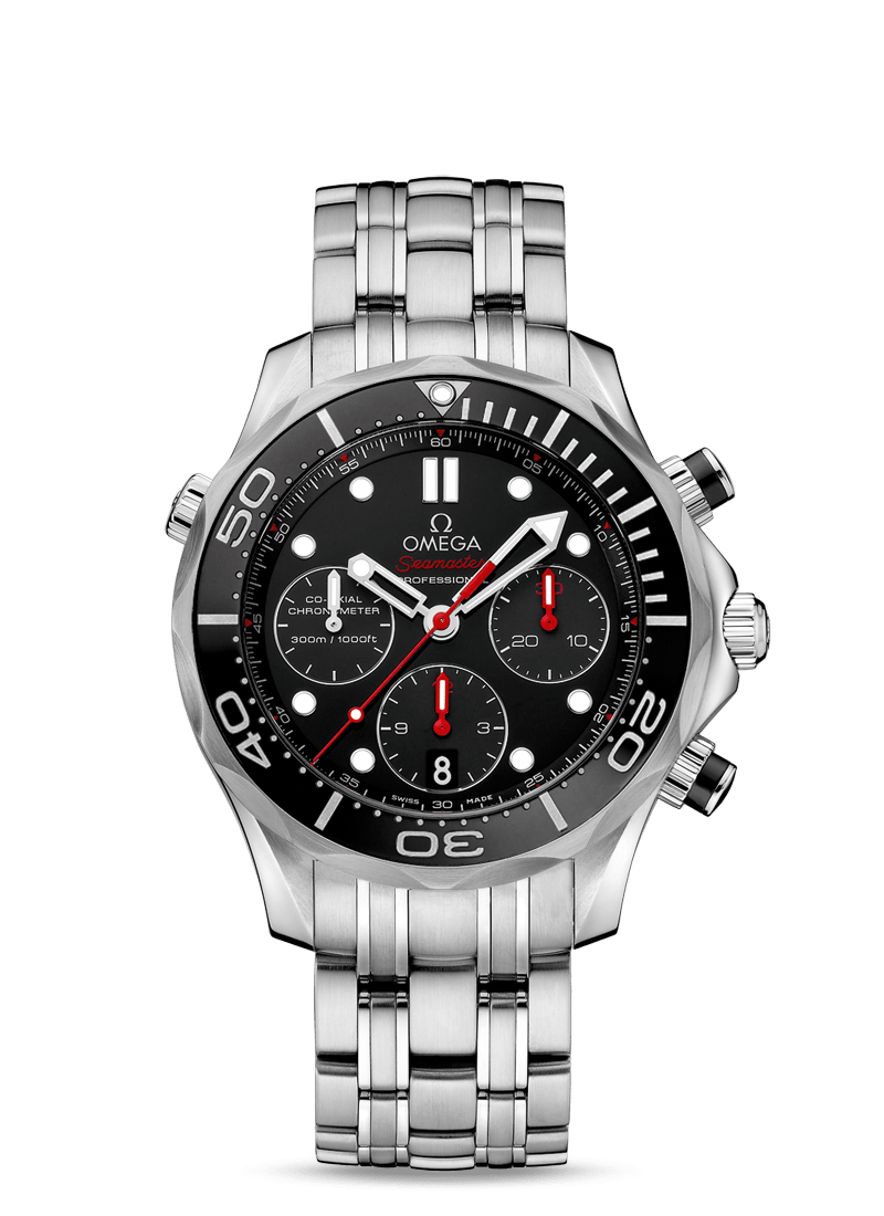 Omega 212.30.42.50.01.001 : Seamaster Diver 300M Co-Axial 41.5 Chronograph Stainless Steel / Black / Bracelet