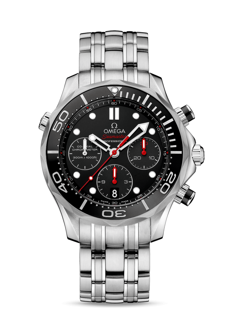 Omega 212.30.44.50.01.001 : Seamaster Diver 300M Co-Axial 44 Chronograph Stainless Steel / Black / Bracelet