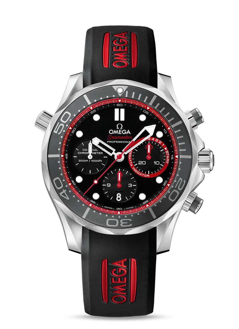 Omega 212.32.44.50.01.001 : Seamaster Diver 300M Co-Axial 44 Regatta Chronograph Stainless Steel / Black / Rubber / ETNZ