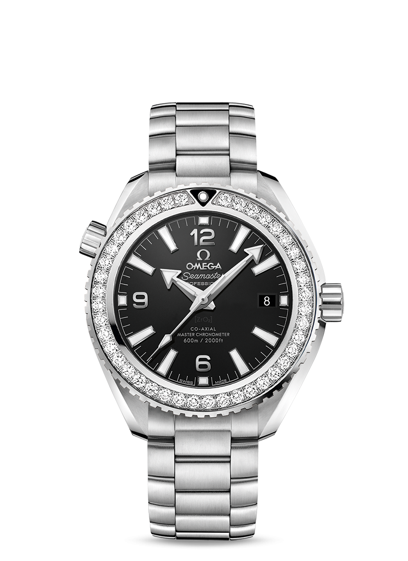 Omega 215.15.40.20.01.001 : Seamaster Planet Ocean 600M Co-Axial 39.5 Master Chronometer Stainless Steel / Diamond / Black / Bracelet