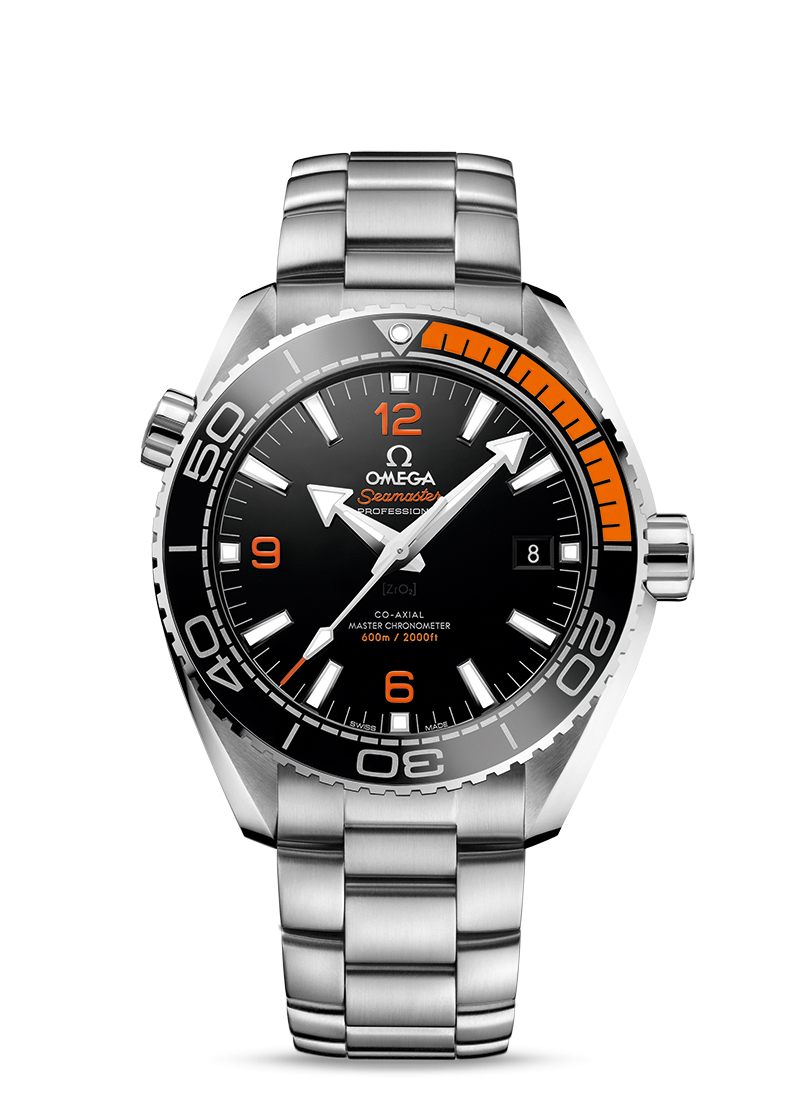 Omega 215.30.44.21.01.002 : Seamaster Planet Ocean 600M Co-Axial 43.5 Master Chronometer Stainless Steel / Orange / Bracelet