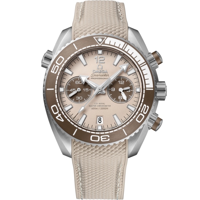Omega 215.32.46.51.09.001 : Seamaster Planet Ocean 600M Co-Axial 45.5 Master Chronometer Chronograph Stainless Steel / Beige / Rubber