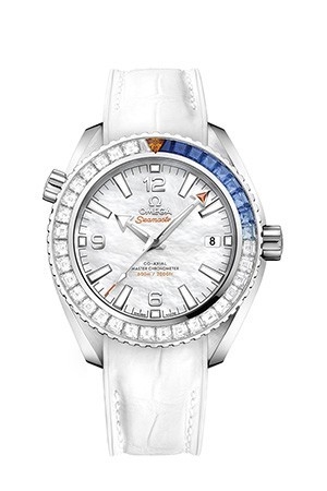 Omega 215.58.40.20.05.001 : Seamaster Planet Ocean 600M Co-Axial 39.5 Master Chronometer White Gold / Diamond / MOP