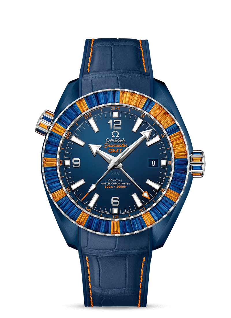 Omega 215.98.46.22.03.001 : Seamaster Planet Ocean 600M Co-Axial 45.5 Master Chronometer GMT Deep Blue Sapphire