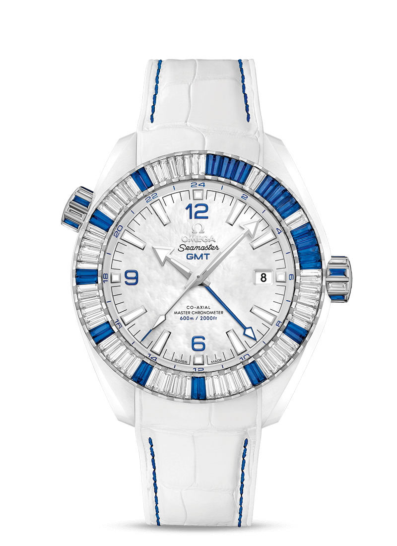 Omega 215.98.46.22.05.001 : Seamaster Planet Ocean 600M Co-Axial 45.5 Master Chronometer GMT Deep White Sapphire