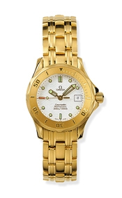 Omega 2182.20.00 : Seamaster Diver 300M Quartz 28 Yellow Gold / White / Bracelet
