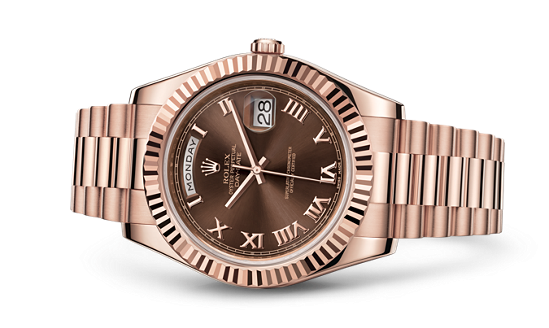 Rolex 218235-0035 : Day-Date II Everose Chocolate Roman