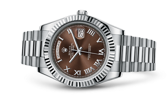 Rolex 218239-0040 : Day-Date II White Gold Chocolate Roman