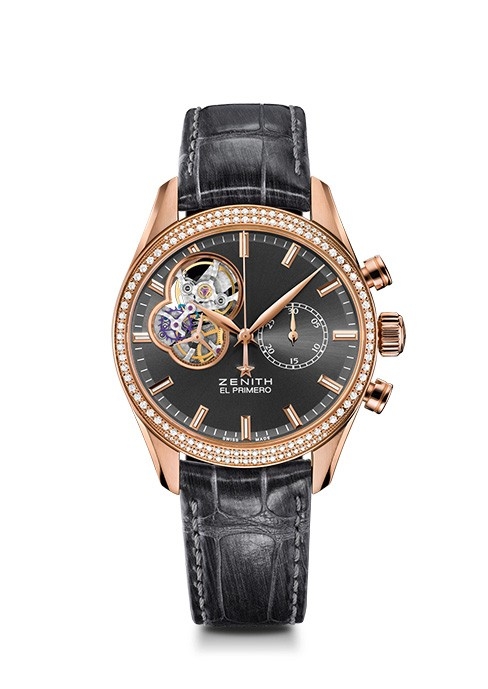 Zenith 22.2150.4062/91.C752 : El Primero Chronomaster Lady 38 Rose Gold / Slate / Alligator
