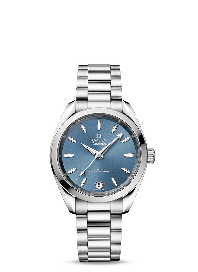 Omega 220.10.34.20.03.002 : Seamaster Aqua Terra 150M Master Chronometer 34 Stainless Steel / Sea Blue / Bracelet