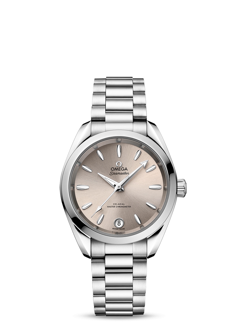 Omega 220.10.34.20.09.001 : Seamaster Aqua Terra 150M Master Chronometer 34 Stainless Steel / Sandstone / Bracelet
