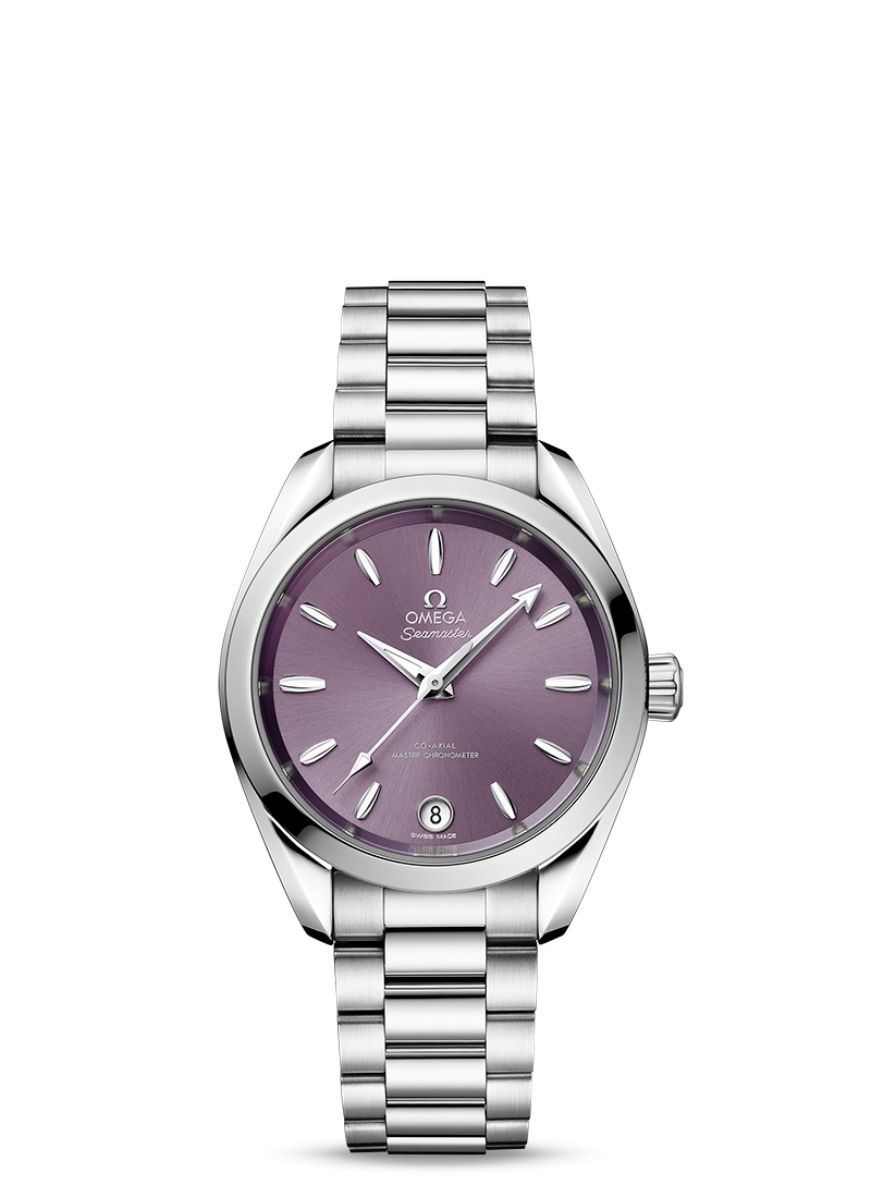 Omega 220.10.34.20.10.002 : Seamaster Aqua Terra 150M Master Chronometer 34 Stainless Steel / Lavender / Bracelet