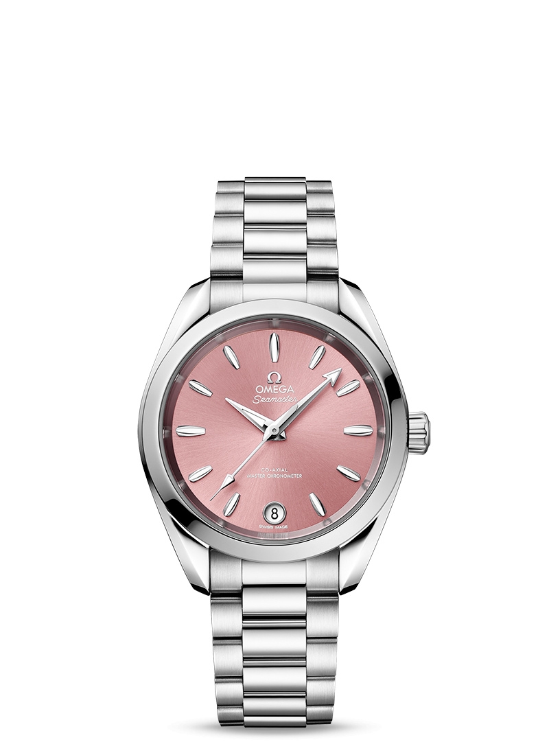 Omega 220.10.34.20.10.003 : Seamaster Aqua Terra 150M Master Chronometer 34 Stainless Steel / Shell Pink / Bracelet
