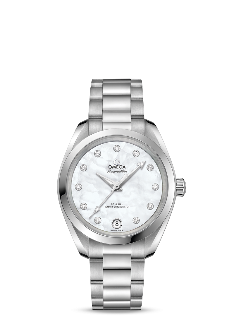 Omega 220.10.34.20.55.001 : Seamaster Aqua Terra 150M Master Chronometer 34 Stainless Steel / MOP / Bracelet