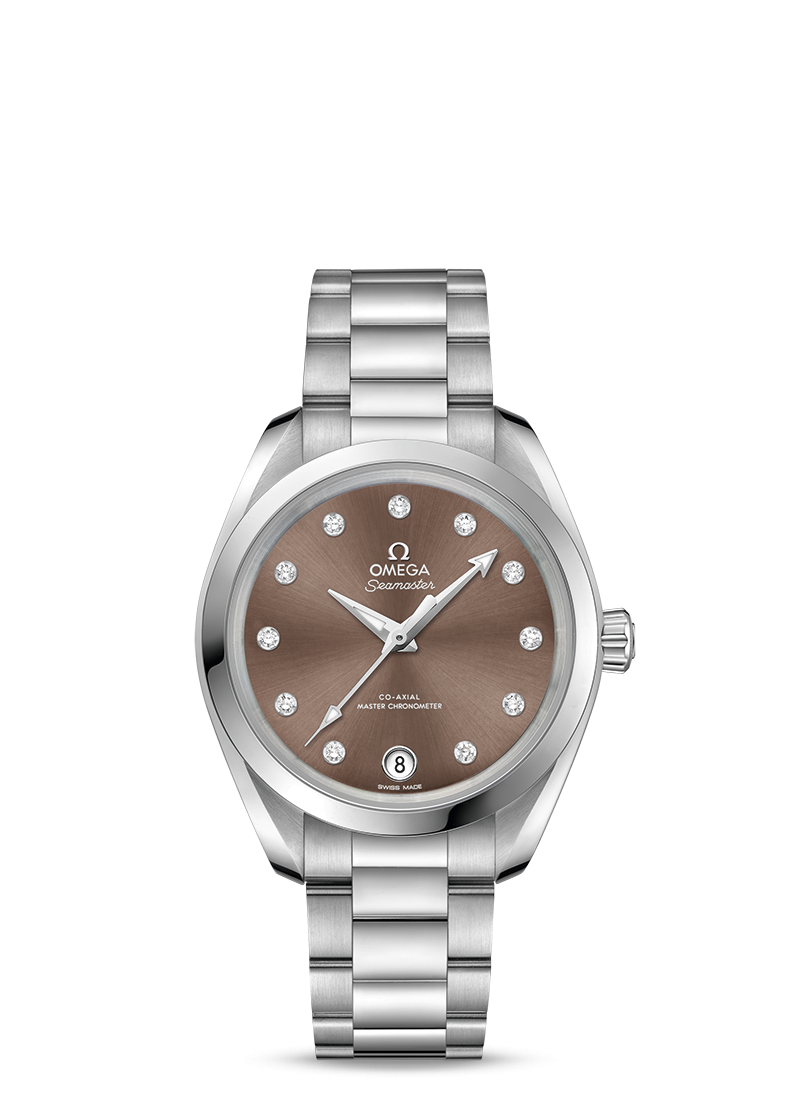 Omega 220.10.34.20.63.001 : Seamaster Aqua Terra 150M Master Chronometer 34 Stainless Steel / Brown / Bracelet