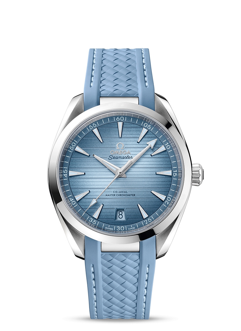 Omega 220.12.41.21.03.008 : Seamaster Aqua Terra 150M Master Chronometer 41 Stainless Steel / Summer Blue / Rubber