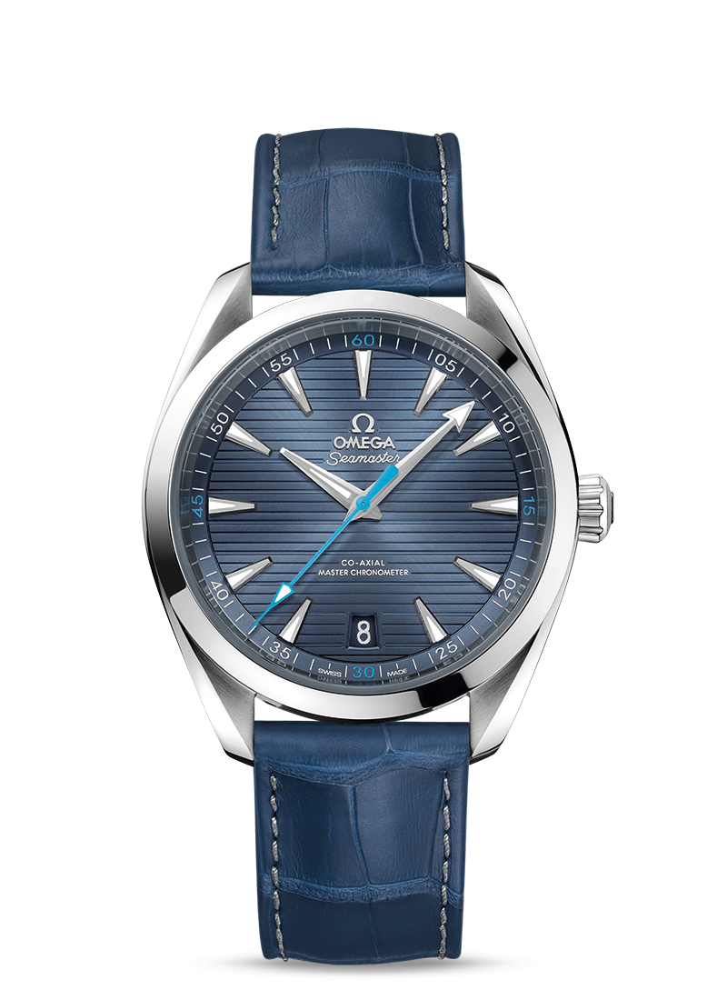 Omega 220.13.41.21.03.002 : Seamaster Aqua Terra 150M Master Chronometer 41 Stainless Steel / Blue / Alligator