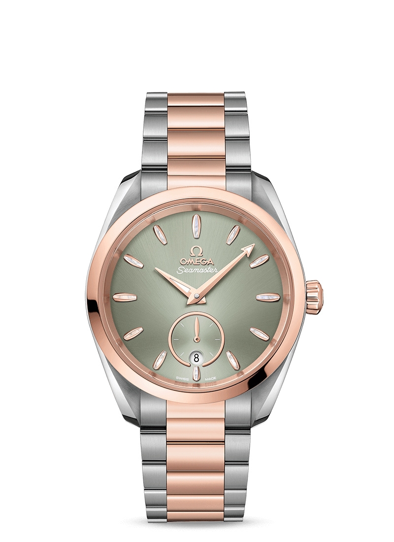 Omega 220.20.38.20.10.001 : Seamaster Aqua Terra 150M Master Chronometer Small Seconds 38 Stainless Steel / Sedna Gold / Green / Bracelet