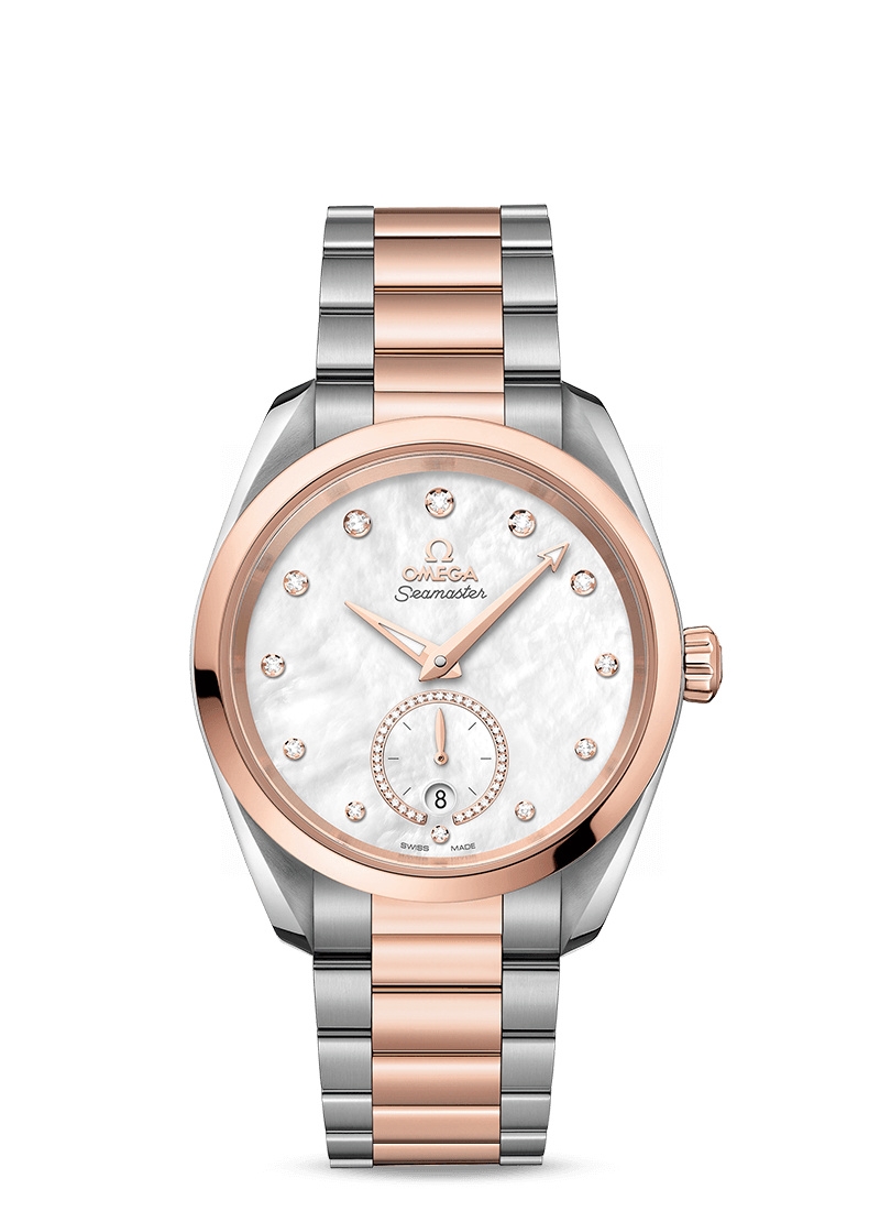 Omega 220.20.38.20.55.002 : Seamaster Aqua Terra 150M Master Chronometer Small Seconds 38 Stainless Steel / Sedna Gold / MOP - Diamond / Bracelet