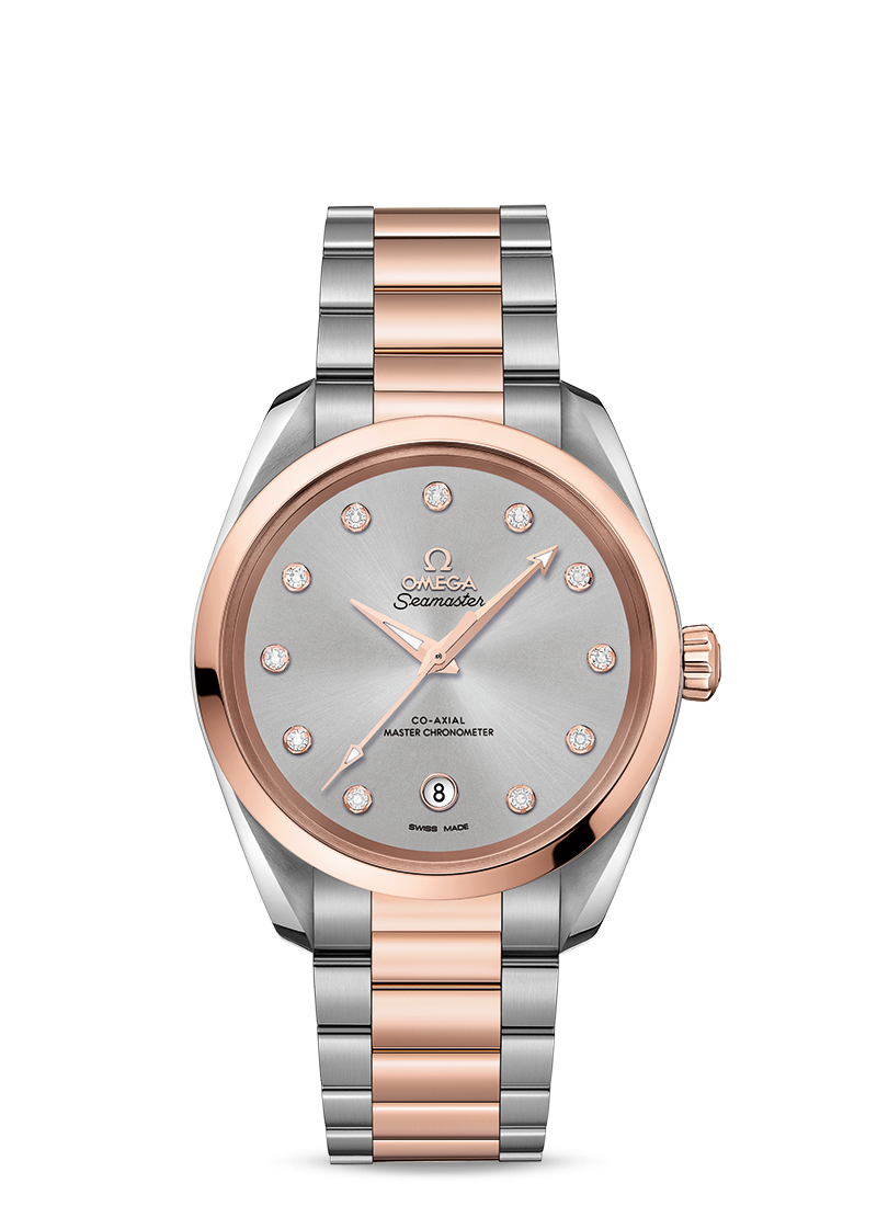 Omega 220.20.38.20.56.002 : Seamaster Aqua Terra 150M Master Chronometer 38 Stainless Steel / Sedna Gold / Grey / Bracelet