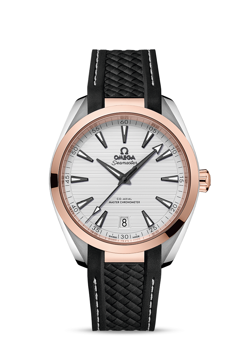 Omega 220.22.41.21.02.001 : Seamaster Aqua Terra 150M Master Chronometer 41 Stainless Steel / Sedna Gold / Silver / Rubber