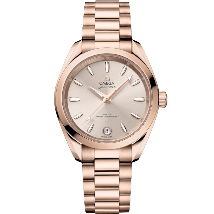 Omega 220.50.34.20.09.001 : Seamaster Aqua Terra 150M Shades Master Chronometer 34 Sedna Gold / Rose / Bracelet