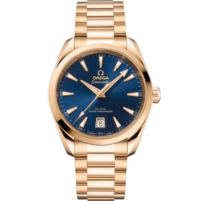 Omega 220.50.38.20.03.001 : Seamaster Aqua Terra 150M Shades Master Chronometer 38 Moonshine Gold / Blue / Bracelet